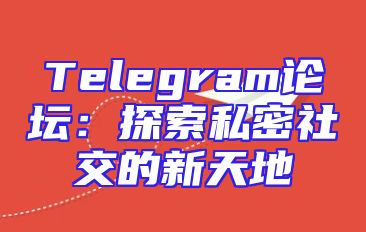 Telegram论坛：探索私密社交的新天地