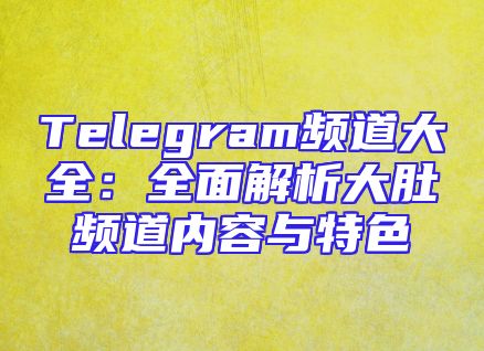 Telegram频道大全：全面解析大肚频道内容与特色