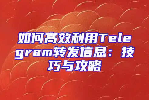 如何高效利用Telegram转发信息：技巧与攻略