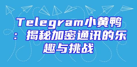 Telegram小黄鸭：揭秘加密通讯的乐趣与挑战