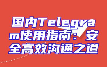 国内Telegram使用指南：安全高效沟通之道