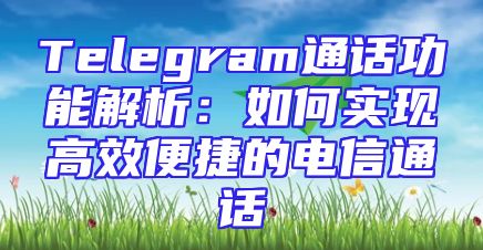 Telegram通话功能解析：如何实现高效便捷的电信通话
