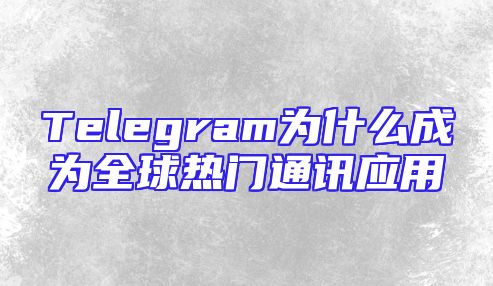 Telegram为什么成为全球热门通讯应用