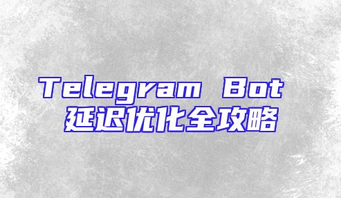 Telegram Bot 延迟优化全攻略