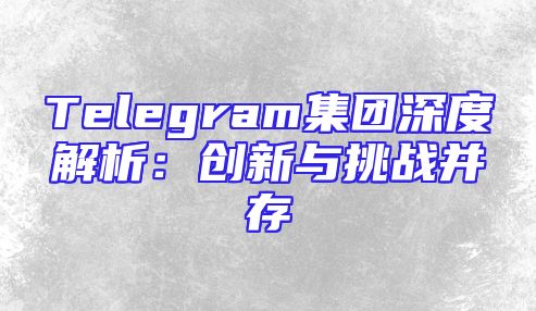 Telegram集团深度解析：创新与挑战并存