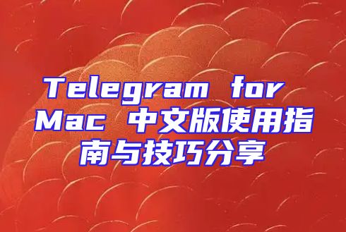 Telegram for Mac 中文版使用指南与技巧分享