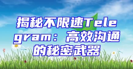 揭秘不限速Telegram：高效沟通的秘密武器