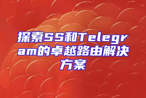 探索SS和Telegram的卓越路由解决方案