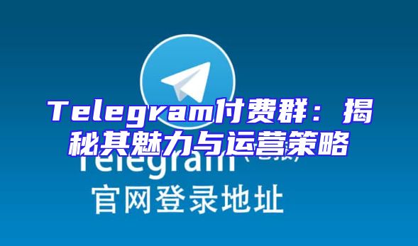 Telegram付费群：揭秘其魅力与运营策略