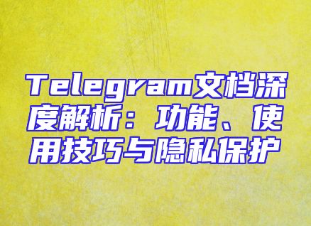 Telegram文档深度解析：功能、使用技巧与隐私保护