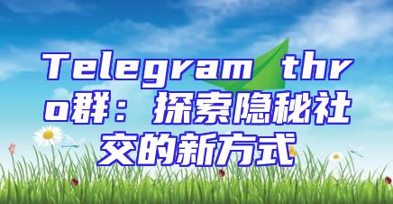 Telegram thro群：探索隐秘社交的新方式