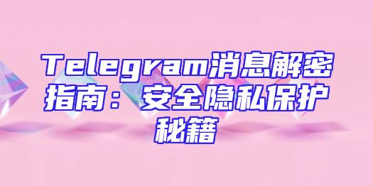 Telegram消息解密指南：安全隐私保护秘籍